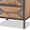 Baxton Studio Laurel Rustic Antique Grey Metal and Whitewashed Oak Brown Finished Wood 3-Drawer Nightstand 182-11736-Zoro - alternate 7